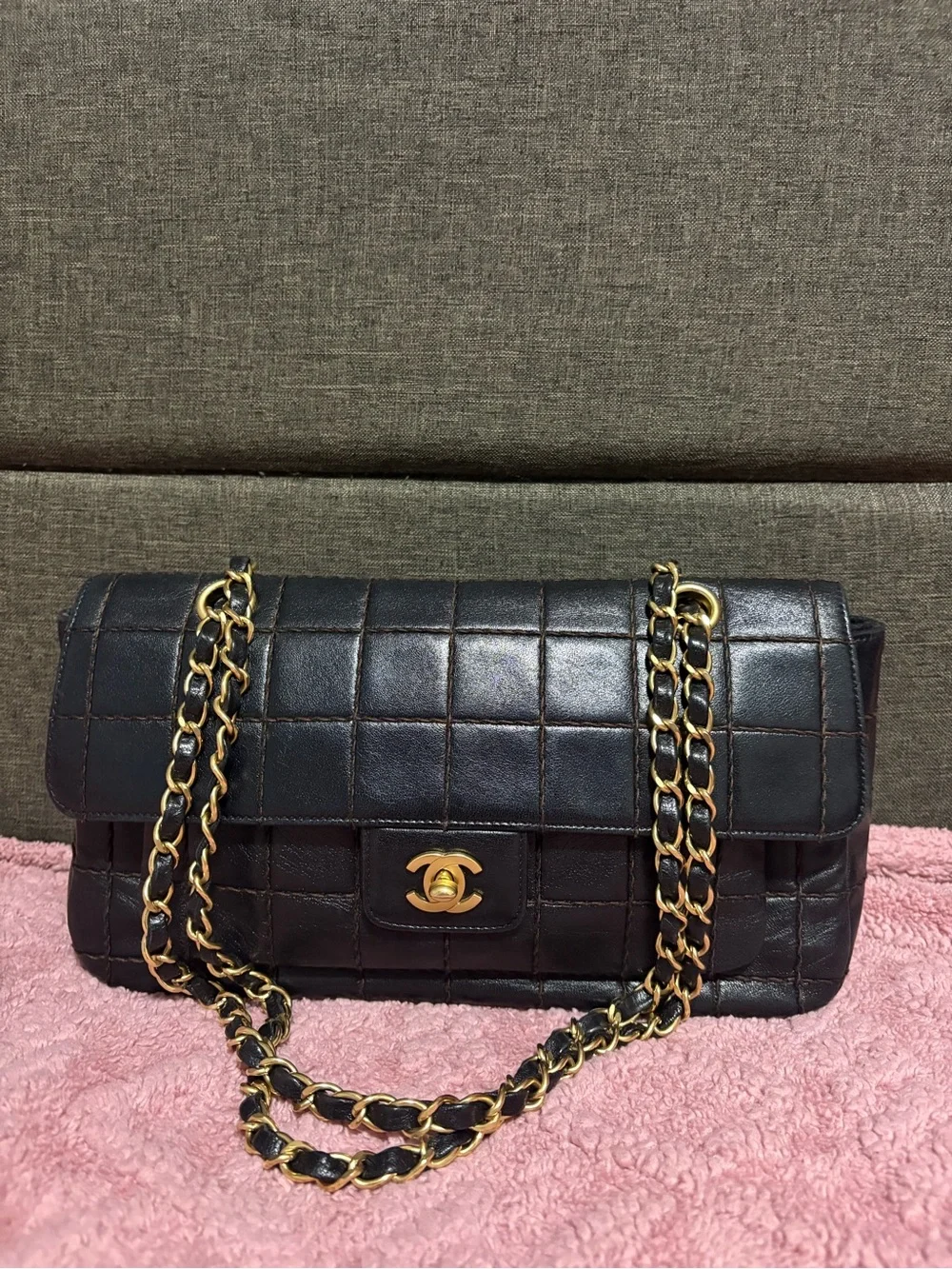 Chanel Choco Bag Flapwith Gold Chain